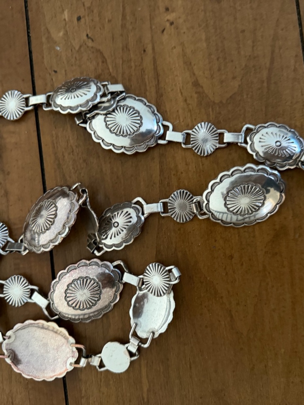 Vintage Ralph Lauren Concho Waist Chain Belt - Floral Medallion 38” L - Picture 8 of 11